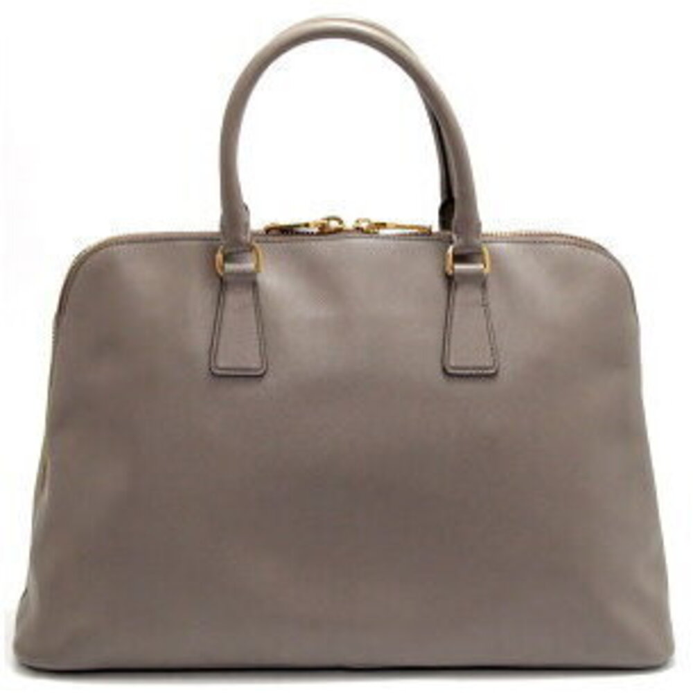 Prada handbag logo gray triangle leather Saffiano - Picture 3 of 6